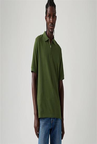 POLO ZIP - Kombu Green